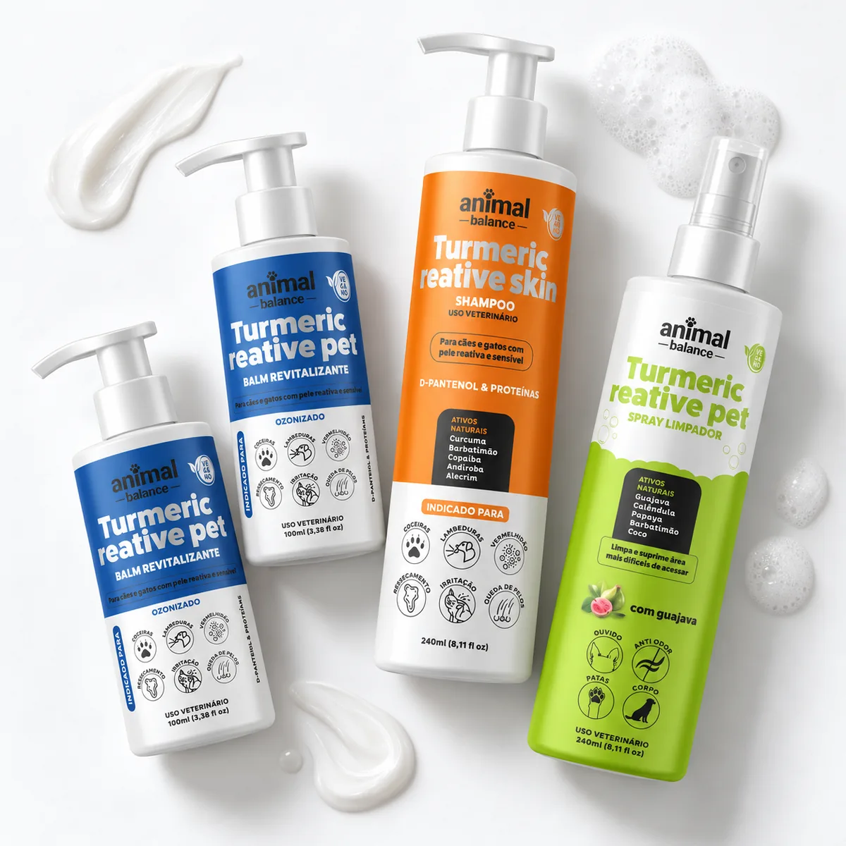 2 Balms Reestruturante + 1 Shampoo Curcuma + 1 Spray Limpador a Seco — detalhe