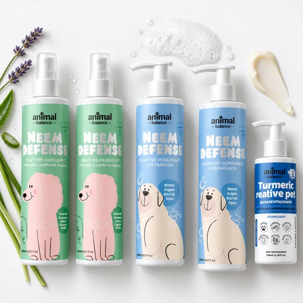 2 Sprays Neem + 2 Shampoos Neem + 1 Balm Turmeric Reative — detalhe
