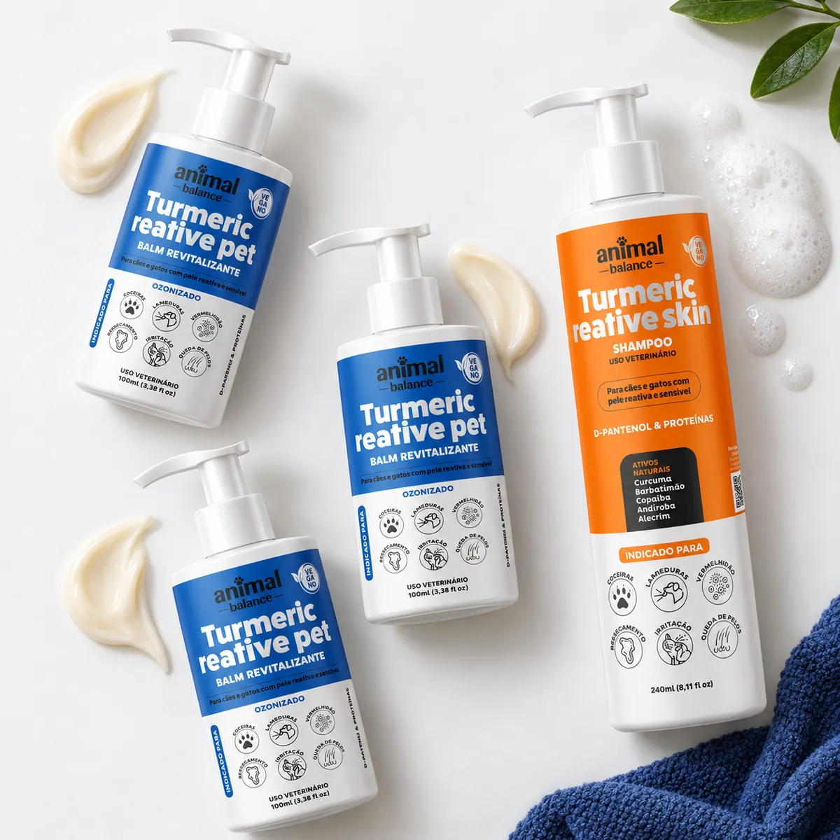 Kit Obrigatório 3 Loções Balm + 1 Shampoo Turmeric — detalhe