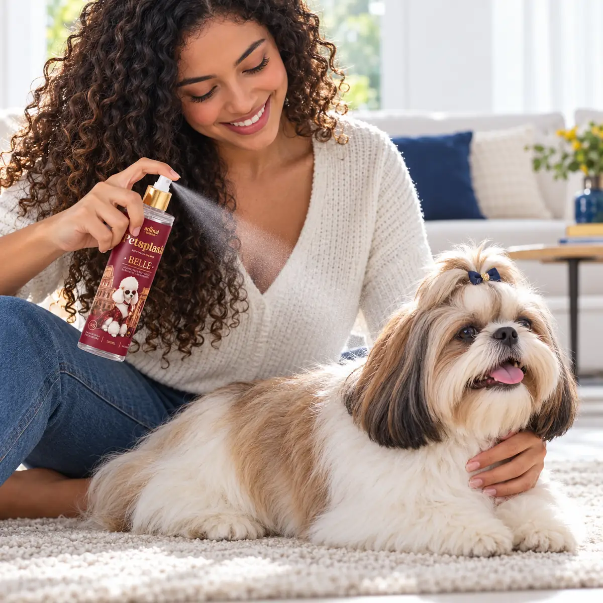 Petsplash® BELLE [06] inspirado no La Vie Est Belle · 200 ml em uso, em casa