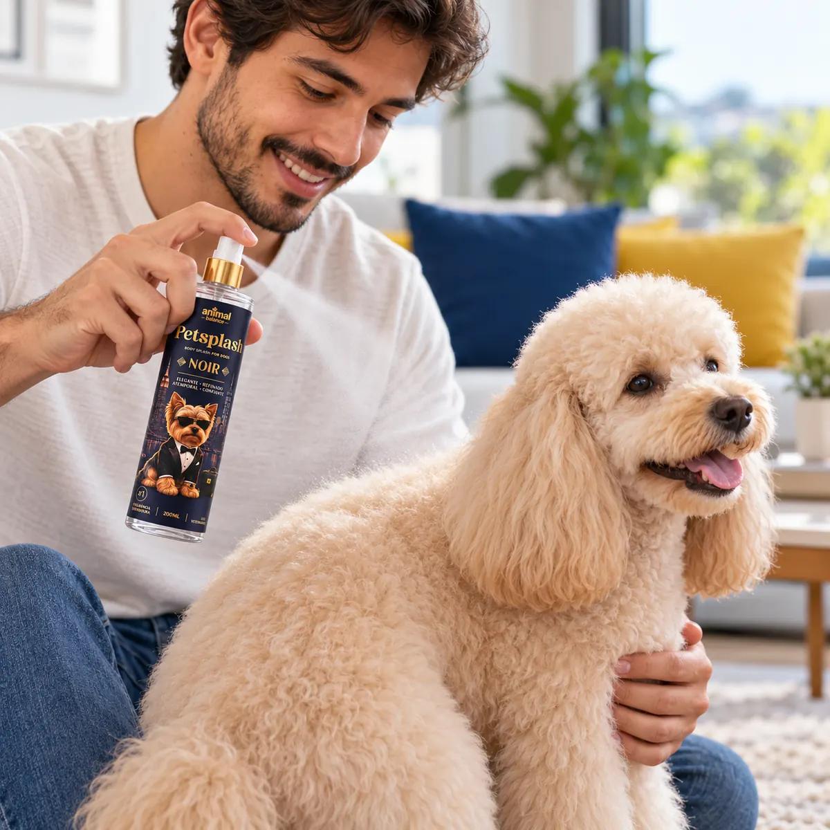 Petsplash® NOIR [01] inspirado no Bleu de Chanel · 200 ml em uso, em casa
