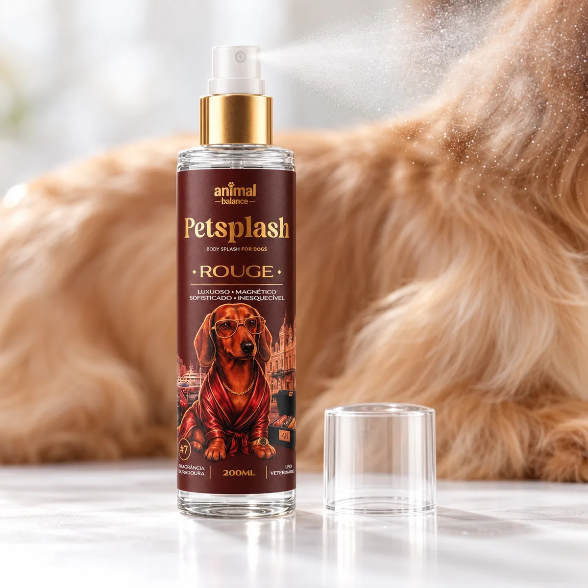 Petsplash® ROUGE [07] inspirado no Baccarat Rouge 540 · 200 ml — detalhe