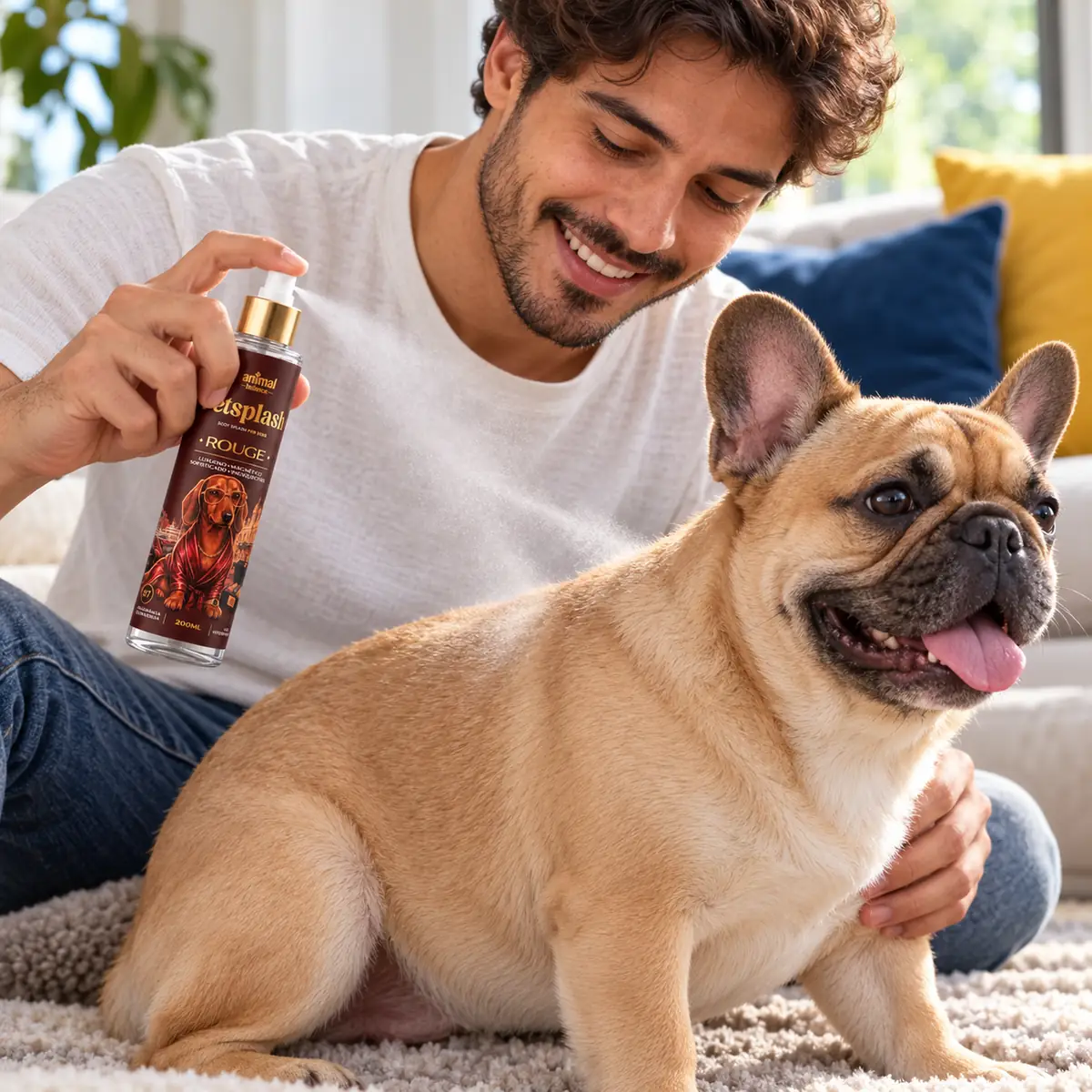Petsplash® ROUGE [07] inspirado no Baccarat Rouge 540 · 200 ml em uso, em casa