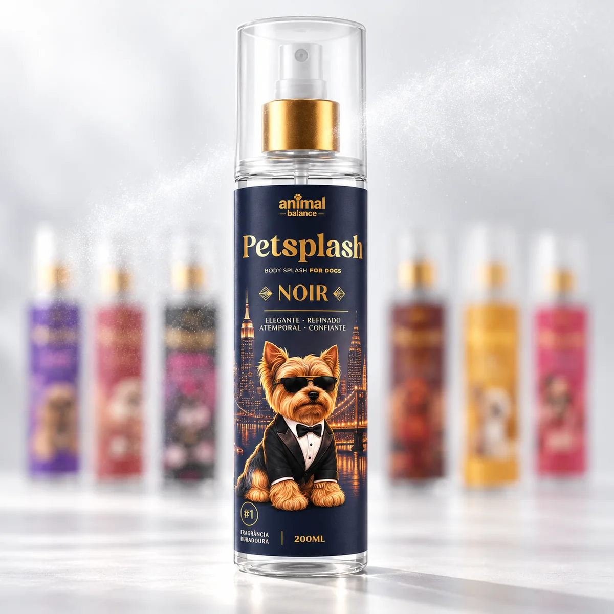 Petsplash® Coleção Volta ao Mundo (as 7 fragrâncias) · 200 ml — detalhe