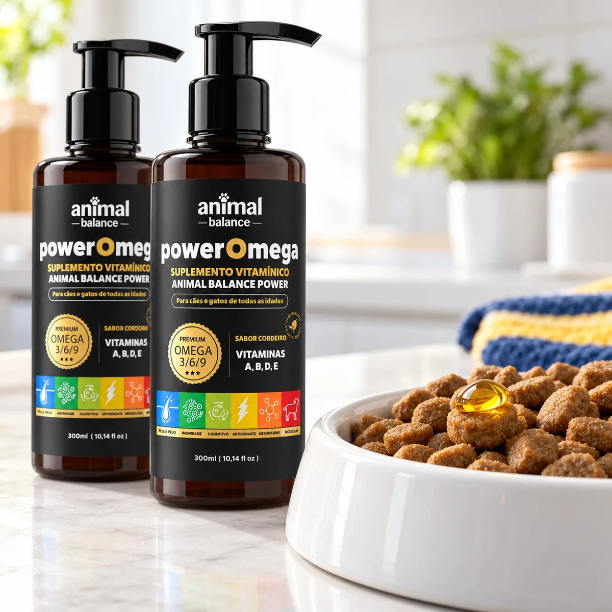 PowerOmega 3, 6 e 9 + Cúrcuma - Suplemento Vitamínico, Sabor Cordeiro 300ml - 2und — detalhe