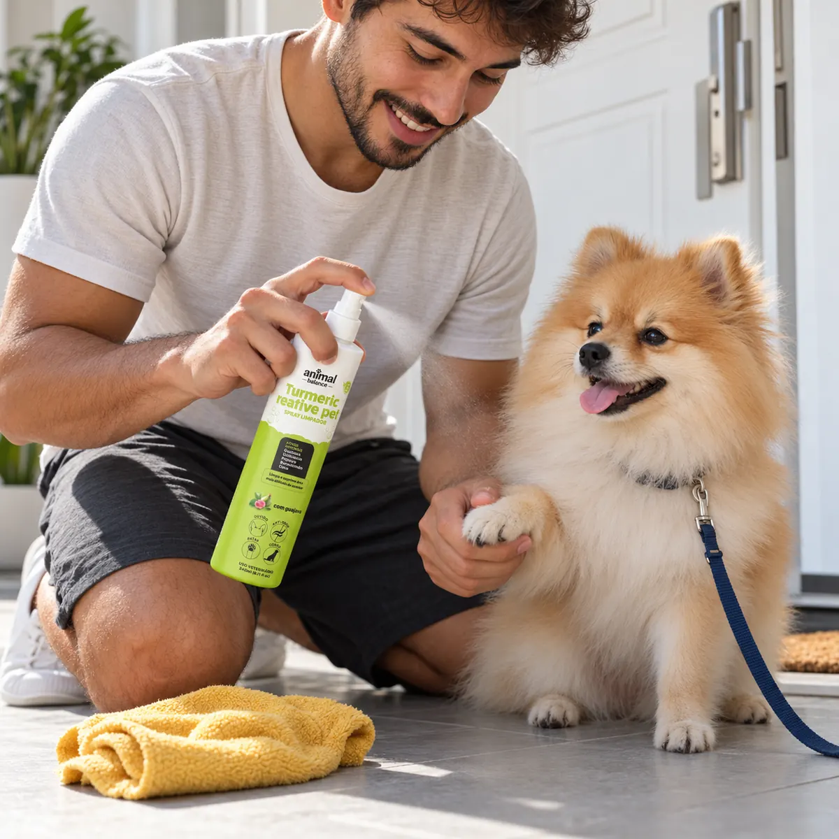 Spray Limpador a Seco - Psidium, Calêndula e Aloe - 240ml em uso, em casa