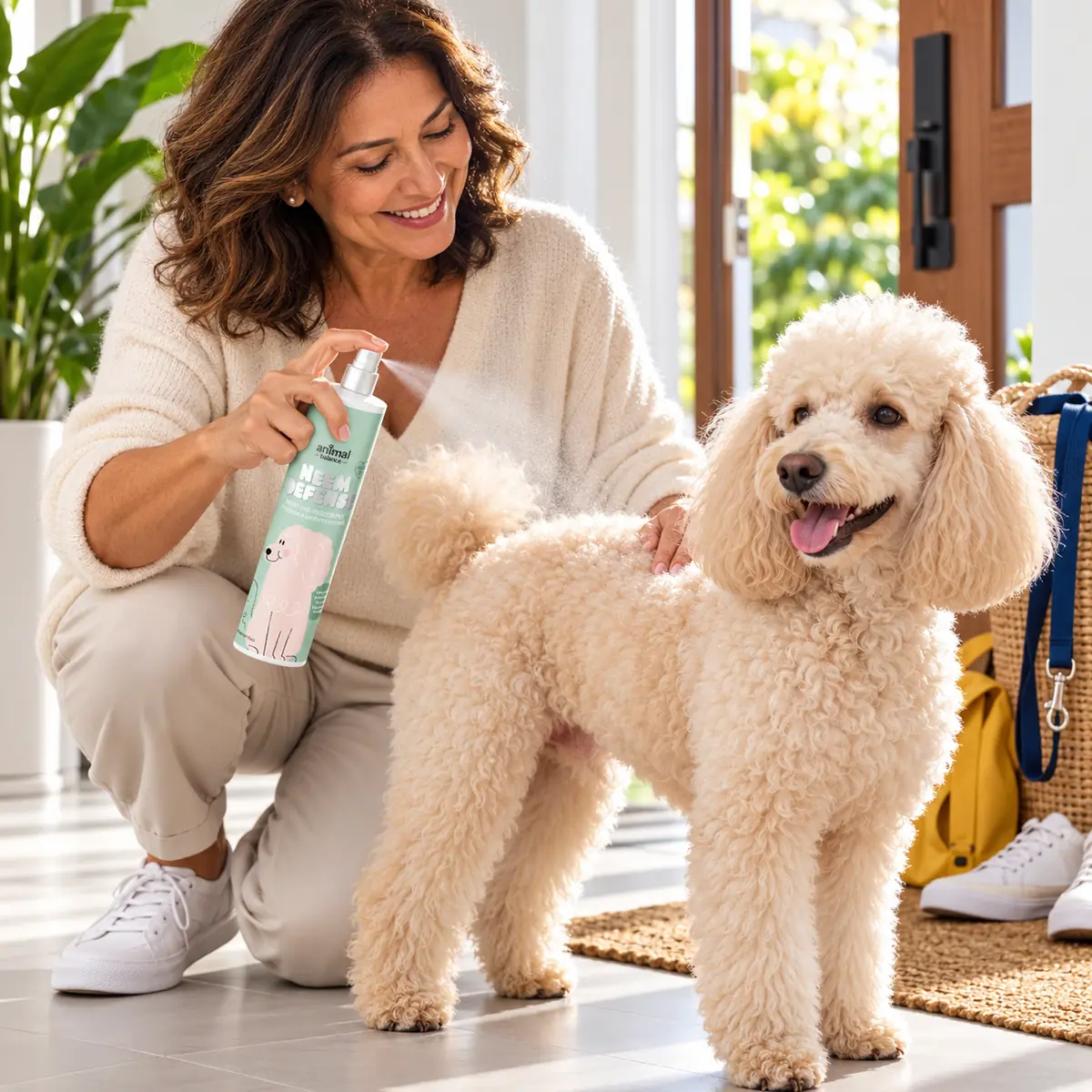 Spray Repelente Neem Defense - Neem, Capim-Limão, Lavanda & Aloe - 240ml em uso, em casa