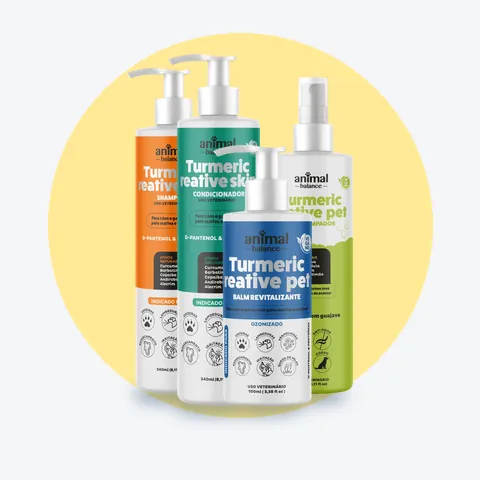 Kit Super Conforto - 1 Shampoo Curcuma Reative + 1 Condicionador Reative + 1 Balm Reestruturante Hidratante + 1 Spray Limpador a Seco: 4 unidades